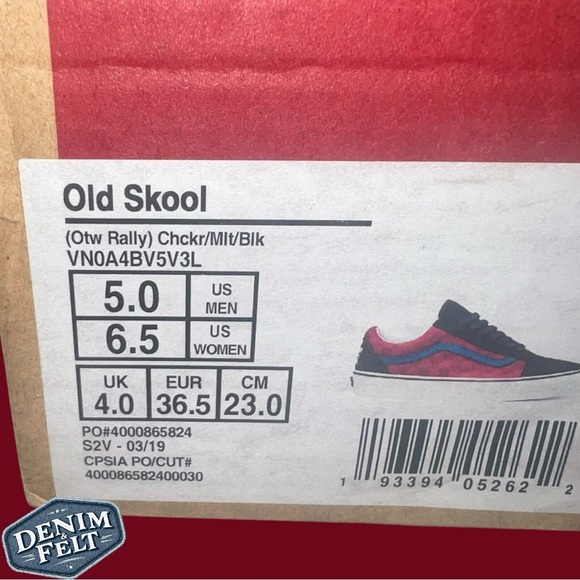 Vans Unisex Old Skool Off The Wall Checkerboard Rally Sneakers | Red/Blue | NEW - Picture 16 of 16